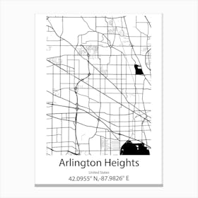 Arlington,United States Minimalist Map Canvas Print