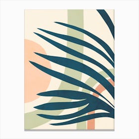 Earthy Tropical Foliage Blue 4 Canvas Print