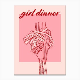 Girl Dinner Canvas Print