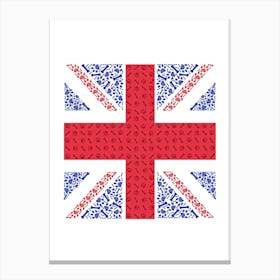England Flag With Paw Canvas Print