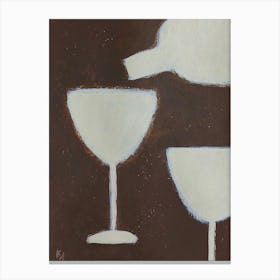 Abstract glass of wine, Classic kitchen decor, Mid century modern, Vintage Canvas Print