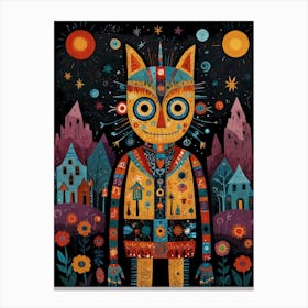 Cat In The Night Sky Canvas Print