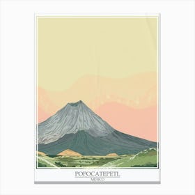 Popocatepetl Mexico Color Line Drawing 7 Poster Canvas Print