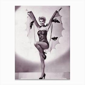 Pin Up Bat Girl Spreading Her Wings Canvas Print