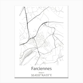 Farciennes,Belgium Minimalist Map Canvas Print