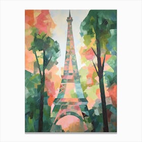Eiffel Tower Paris France David Hockney Style 13 Canvas Print
