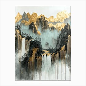 Pyrenees Golden Peaks - Artistic Majesty Canvas Print