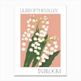 Lilies Of The Valley In Bloom Flowers Bold Illustration 2 Canvas Print