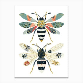 Colourful Insect Illustration Wasp 6 Canvas Print