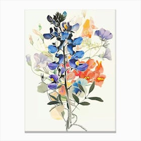 Bluebonnet Collage Flower Bouquet Canvas Print