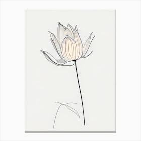 American Lotus Minimal Line Drawing 1 Canvas Print