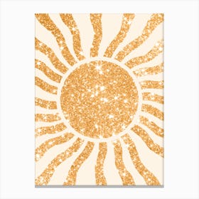 Glittery Boho Sun Bedroom Art Canvas Print