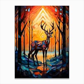Deer Abstract Pop Art 5 Canvas Print