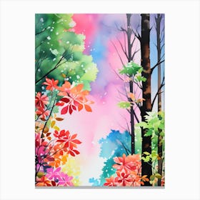 Watercolor Of Autumn Trees 1 Canvas Print