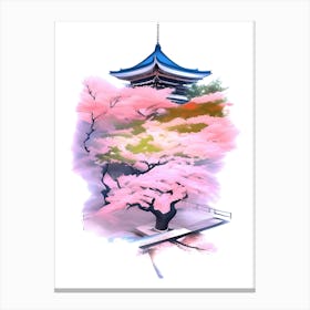 Sakura Blossom Pagoda Canvas Print