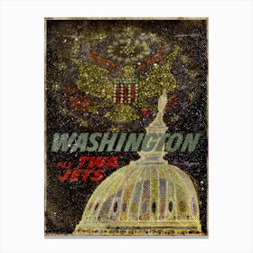 Vintage Travel Poster ― Washington Fly Twa Jets Canvas Print