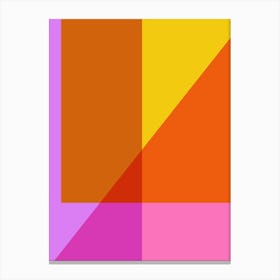 Bright Modern Geometric Shapes in Orange Yellow and Pink Canvas Print