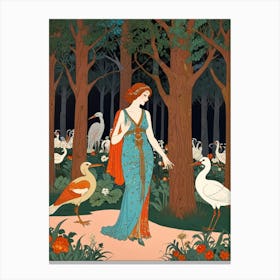 Lady In The Woods Canvas Print