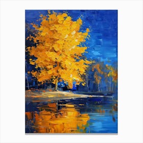 Autumn Tree By The Lake 1 Canvas Print