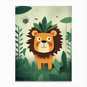 Lion Jungle Cartoon Illustration 3 Canvas Print