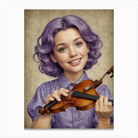Girl Playing A Violin Canvas Print