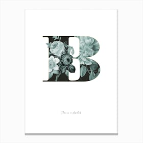 Flower Alphabet B Canvas Print