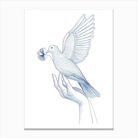 Dove On Hand Canvas Print