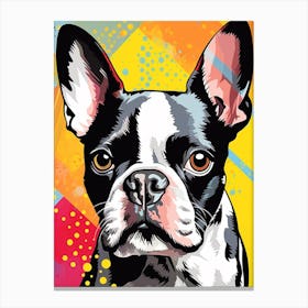 Bright Pop Art Boston Terrier 2 Canvas Print