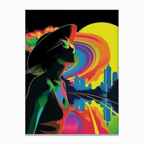 Tropical, psychedelic, artwork print, "A Fantastical Voyage" Canvas Print