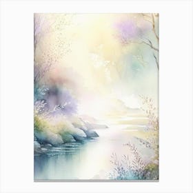 Flowing Water Waterscape Gouache 1 Canvas Print