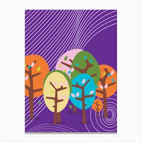 Autumn Trees Vector Canvas Print