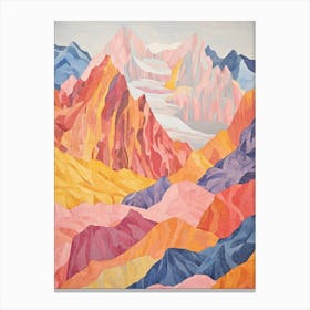 Nanga Parbat Pakistan 4 Colourful Mountain Illustration Canvas Print