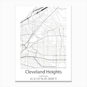 Cleveland,United States Minimalist Map 1 Canvas Print