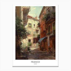 Nice, France 1 Watercolor Travel Poster Canvas Print