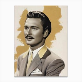 Errol Flynn Retro Collage Movies Canvas Print