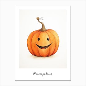Friendly Kids Pumpkin 2 Poster Canvas Print