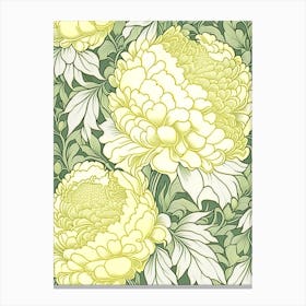 Sarah Bernhardt Peonies Yellow 3 Drawing Canvas Print