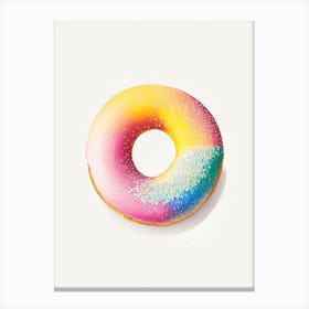 Powdered Sugar Donut Abstract Line Drawing 4 Canvas Print