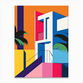 Miami Beach Florida, Usa, Bold Outlines 4 Canvas Print