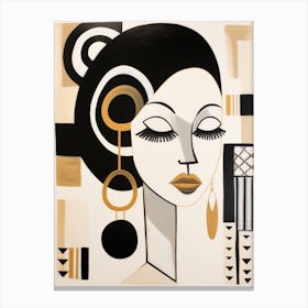 Woman In Black And Gold Canvas Print