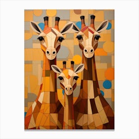 Geometric Giraffes 1 Canvas Print