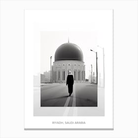 Poster Of Riyadh, Saudi Arabia, Black And White Old Photo 4 Canvas Print