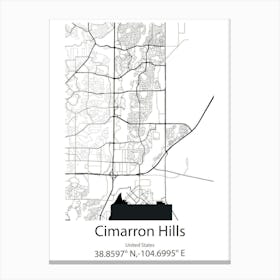 Cimarron Hills,United States Minimalist Map Canvas Print