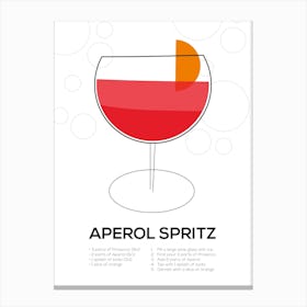 Aperol Spritz Recipe Canvas Print
