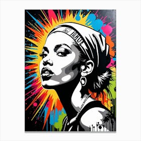 Graffiti Mural Of Beautiful Hip Hop Girl 98 Canvas Print