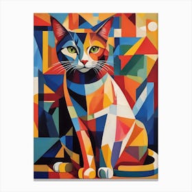 Geometric Cat Canvas Print