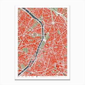 Paris Classic Map Canvas Print