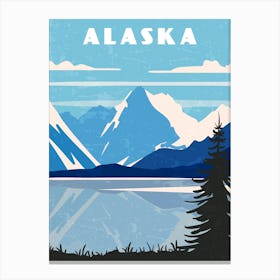 Alaska, USA — Retro travel minimalist poster Canvas Print