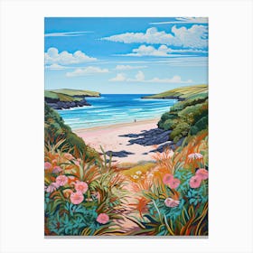 Crantock Beach, Cornwall, Matisse And Rousseau Style 2 Canvas Print