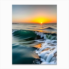 Sunset At The Beach -Reimagined Canvas Print